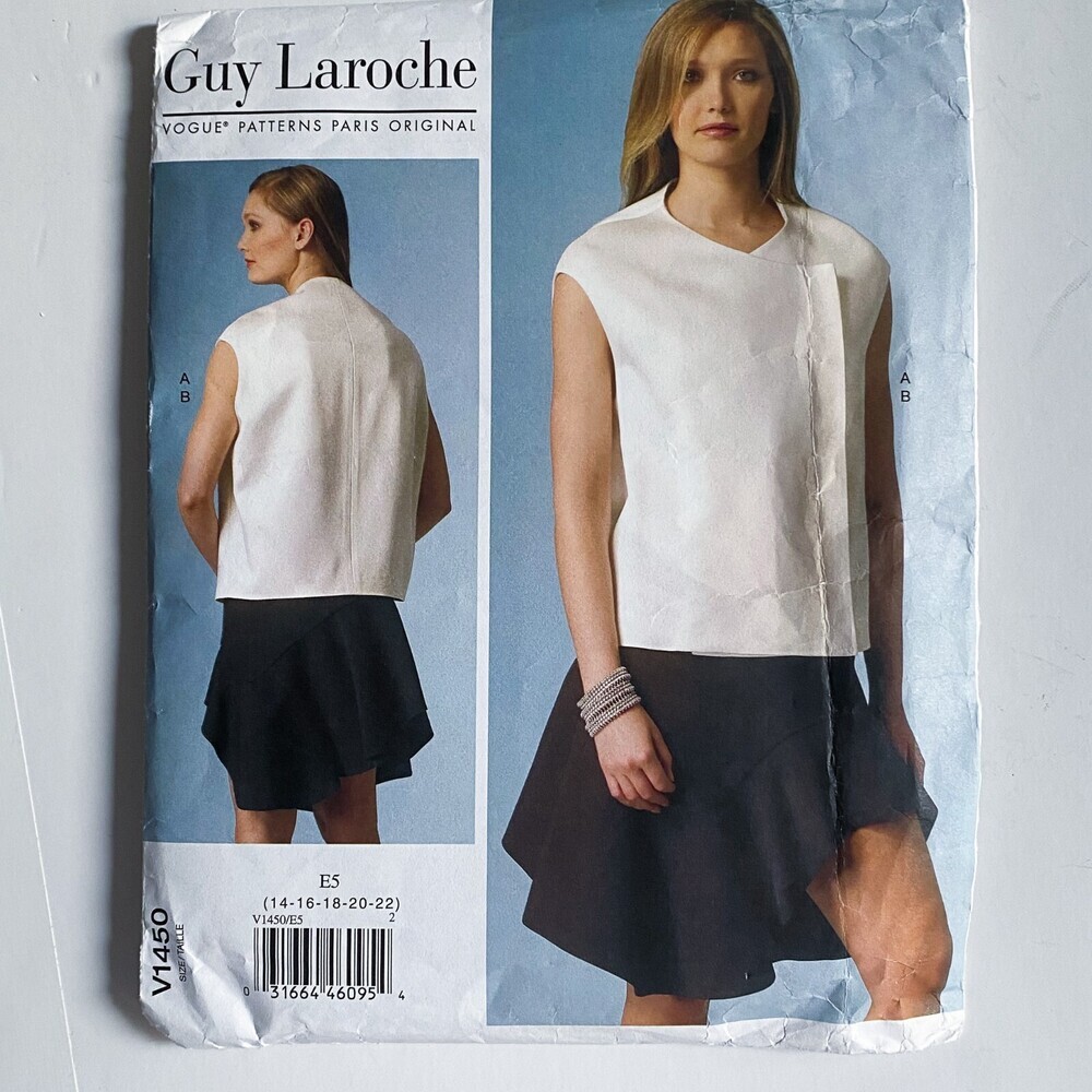 Vintage Vogue X Guy Laroche Top and Skirt Sewing Pattern 14-22 UNCUT